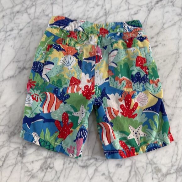 Mini Boden Ocean Adventure Drawstring Shorts in Colorful Coral Bay Sz 8 - Picture 4 of 8